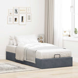 Ottoman Bed Frame No Mattress Dark Grey Single Velvet 3310998