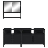 3 Piece Bathroom Furniture Set Black Engineered Wood 3214665
