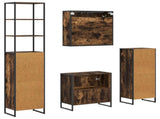 Bathroom Furniture Set with Drawer Smoked Oak Engineered Wood 3403054