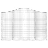 Arched Gabion Baskets 10 pcs 200x50x120/140 cm Galvanised Iron 3145669