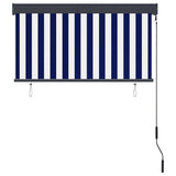 Outdoor Roller Blind 120x250 cm Blue and White 145961