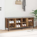 Shoe Cabinet Old Wood 131 x 35 x 50 cm Engineered Wood and Iron 881310