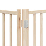 Dog Gate with Door Foldable 6 Panels 480 cm Poplar Wood 3155721