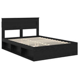 Bed Frame with Headboard Black 140 x 200 cm Solid Pine Wood 3409752