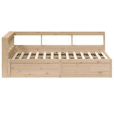 Bookcase Bed without Mattress 120x200cm Solid Wood Pine 3324463