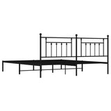 Bed Frame Black Powder-Coated Steel 200x200 cm Bed Frame 353544