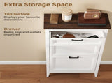 Shoe Cabinet with 2 Flip Drawers, Farmhouse Narrow Shoe Storage Cabinet with Adjustable Shelves, T3398P553211