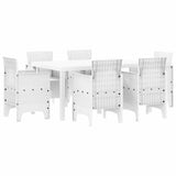 Garden Dining Set 7 pcs White Polt rattan 3378562