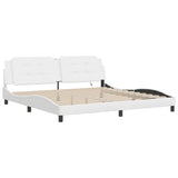 Bed Frame with LED without Mattress "Zadar" White 200x200 cm 3214132