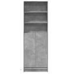 Highboard with LED Concrete Grey 69x32.5x200 cm Engineered Wood 3307908