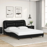Bed Frame with LED without Mattress "Hvar" Black 160x200 cm 3213941