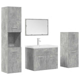 ZNTS 5 Piece Bathroom Furniture Set Concrete Grey Engineered Wood 3324896