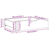 Under-Bed Drawers 2 pcs White 65x55x17 cm Solid Wood Pine 850936
