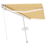 ZNTS Manual Retractable Awning with LED 500x350 cm Yellow and White 3069663