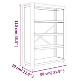 4-Tier Bookcase 80x30x110 cm Solid Wood Acacia 345085
