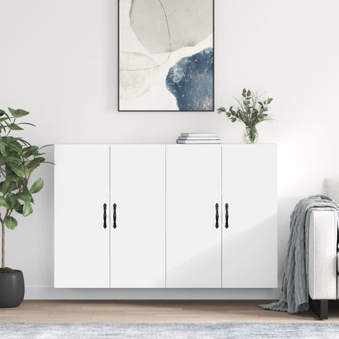 Wall Mounted Cabinets 2 pcs White Engineered Wood 3197889