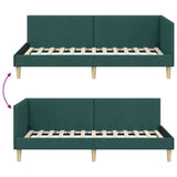 Corner Bed Frame Dark Green 80 cm x 200 cm Velvet 42016177
