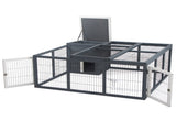Rabbit Hutch Outdoor, Guinea Pig House, Bunny Run Cage with Openable Top for 1-2 Rabbits, 123 120 T3398P347609