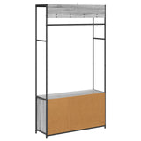 Coat Stand with Shoes Bench Grey Sonoma 100 x 32 x 180.5 cm 8012035