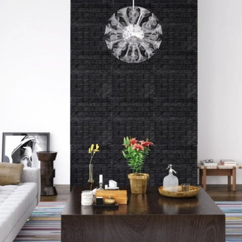 3D Wallpaper Bricks Self-adhesive 40 pcs Black 150726