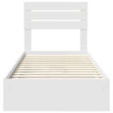 Storage Bed with Headboard White 75 x 190 cm Engineered Wood 3411604