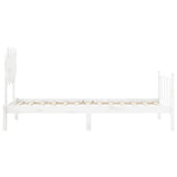 Bed Frame without Mattress White Single Solid Wood Pine 3193432
