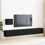 TV Cabinet Set 4 pcs Black Oak Engineered Wood 3333061