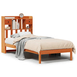 Bookcase Bed without Mattress Wax Brown 100x200 cm Solid Wood Pine 3321642