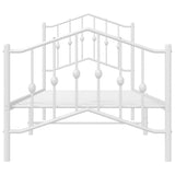 Metal Bed Frame without Mattress with Footboard White 80x200cm 373847