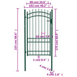 ZNTS Fence Gate with Spikes Steel 100x175 cm Green 146376