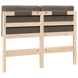 Upholstered Headboard Brown and Taupe 120 cm Solid Pine Wood 880191