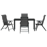 Garden Dining Set 5 pcs Grey Powder-Coated Steel 3379277