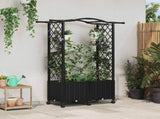 Raised Bed with Trellis and Roof Black 125 x 40 x 144 cm PP 3423014