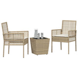Garden Bistro Set 3 pcs Beige Poly rattan 3334959