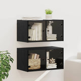 Wall Cabinets 2 pcs Black Oak 68 x 37 x 35 cm Engineered Wood 882918