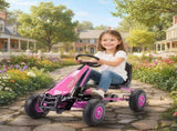 Kids Pedal Go Kart with Adjustable Seat, EVA Tyres, Manual Clutch, Brake, Go Kart for Kids 3-8 T3398P422451