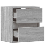 ZNTS Wall-mounted Bedside Cabinet with LED Lights Grey Sonoma 3307971
