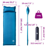 Self Inflating Camping Mattress with Pillow 1-Person Turquoise 4007130