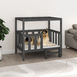 Dog Bed Grey 105.5 x 83.5 x 100 cm Solid Wood Pine 822389