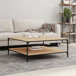 ZNTS Coffee Table Sonoma Oak 100x100x40 cm Engineered Wood 832844