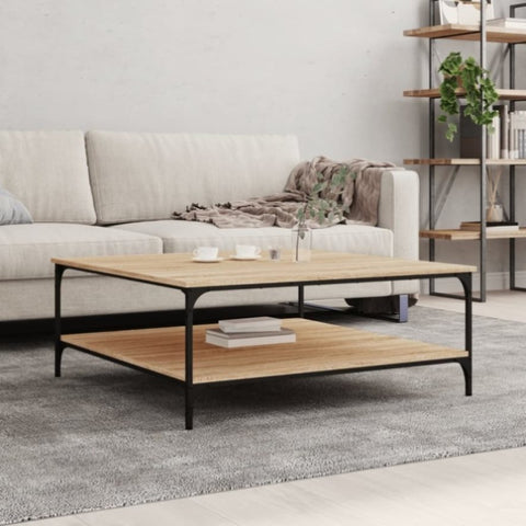 ZNTS Coffee Table Sonoma Oak 100x100x40 cm Engineered Wood 832844