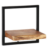 246014 Wall Shelf Set 5 Pieces Solid Acacia Wood and Steel