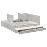 Storage Bed Frame with Door Concrete Grey 236.5 x 200 x 31.5 cm 3335624
