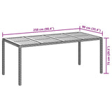 Garden Table Black 190 x 90 x 75 cm Poly Rattan 362551