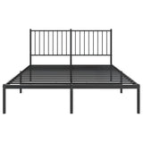 Metal Bed Frame without Mattress with Headboard Black 140x190cm 350864