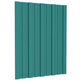 Roof Panels 12 pcs Galvanised Steel Green 60x45 cm 317187