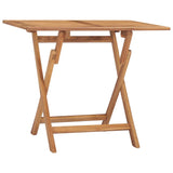 ZNTS Folding Garden Dining Table 90x60x75 cm Solid Teak Wood 315445