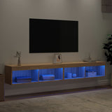 TV Cabinets with LED Lights 2 pcs Sonoma Oak 100x30x30 cm 837160