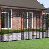 Garden Fence with Spear Top Black 240x150 cm Powder-coated Steel 151087