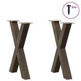 Dining Table Legs X-Shaped 2 pcs Natural Steel 60x cm Steel 4012975